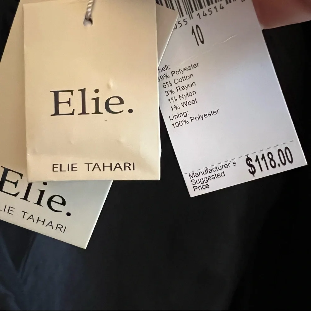 ELIE TAHARI Black and White Plaid Tweed Blazer Jacket - Picture 4 of 10